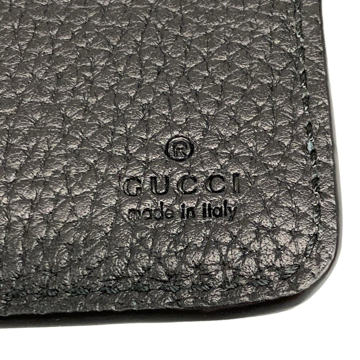 Gucci Bifold Wallet Bamboo Double Compact Black Leather — view 4