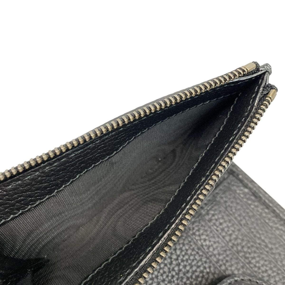 Gucci Bifold Wallet Bamboo Double Compact Black Leather — view 5