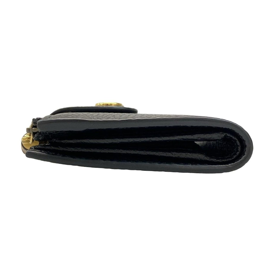 Gucci Bifold Wallet Bamboo Double Compact Black Leather — view 8