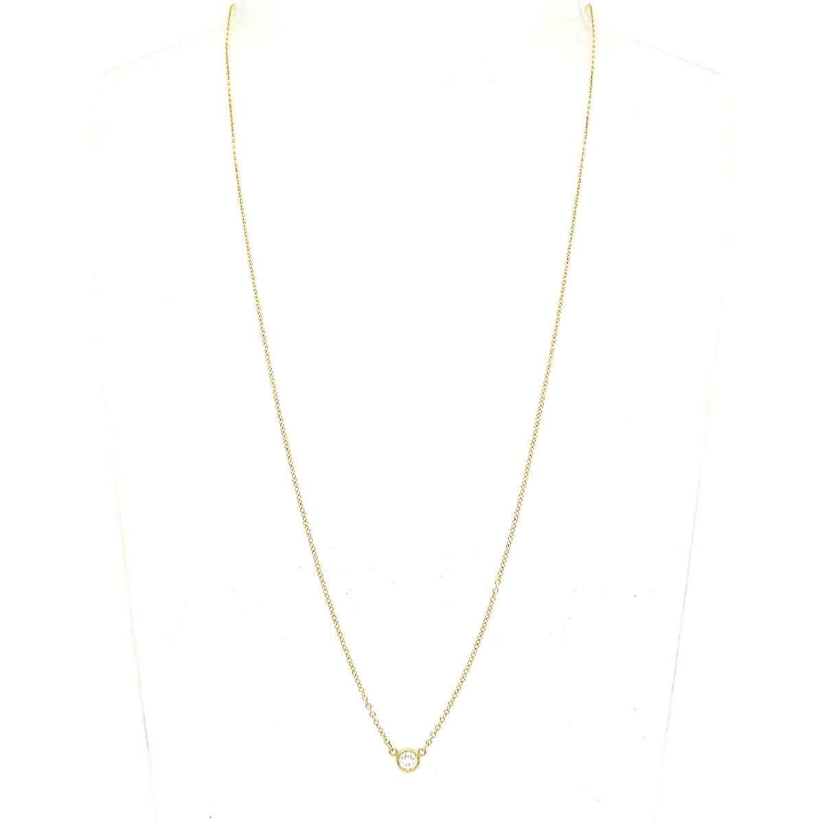 Tiffany & Co Necklace by the Yard 18k Yellow Gold Diamond 0.15 Carat — view 2