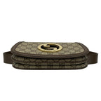 Gucci Waist Pouch Interlocking GG Plus Supreme Dark Brown Beige Leather — view 5