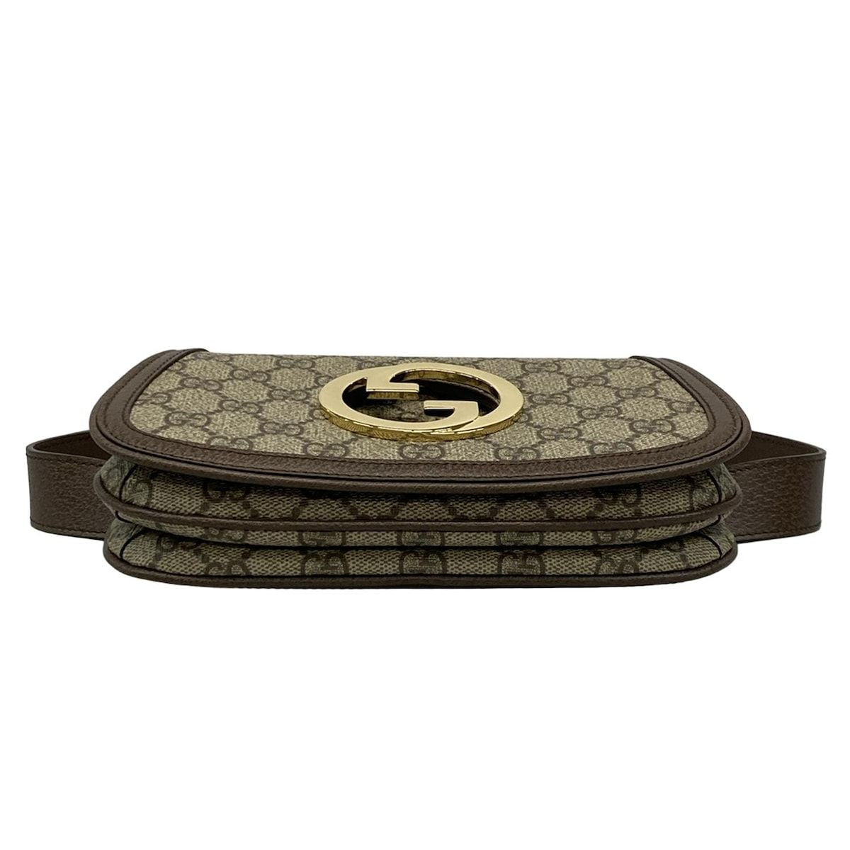 Gucci Waist Pouch Interlocking GG Plus Supreme Dark Brown Beige Leather — view 5