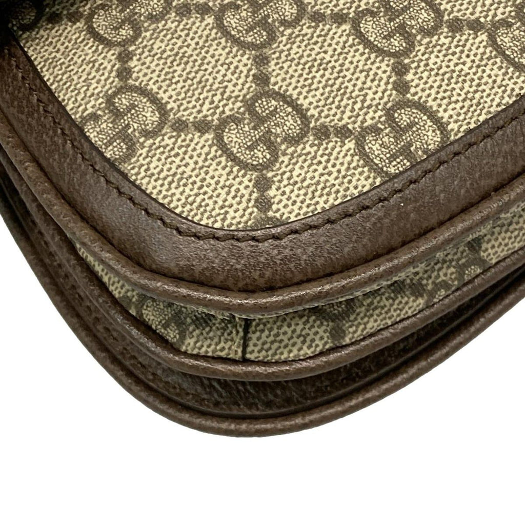 Gucci Waist Pouch Interlocking GG Plus Supreme Dark Brown Beige Leather — view 6