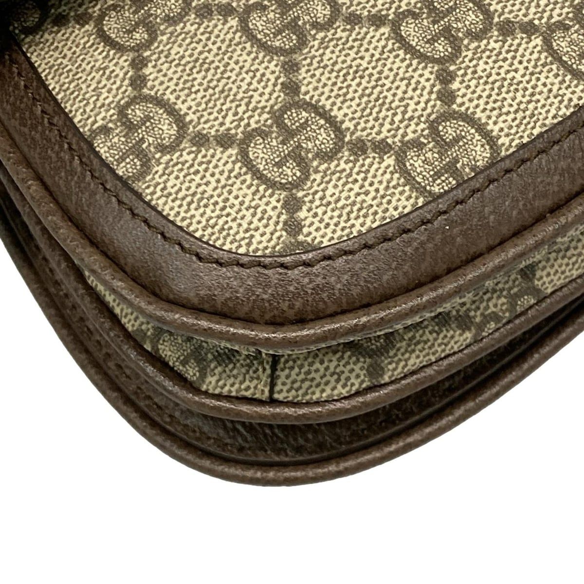 Gucci Waist Pouch Interlocking GG Plus Supreme Dark Brown Beige Leather — view 6