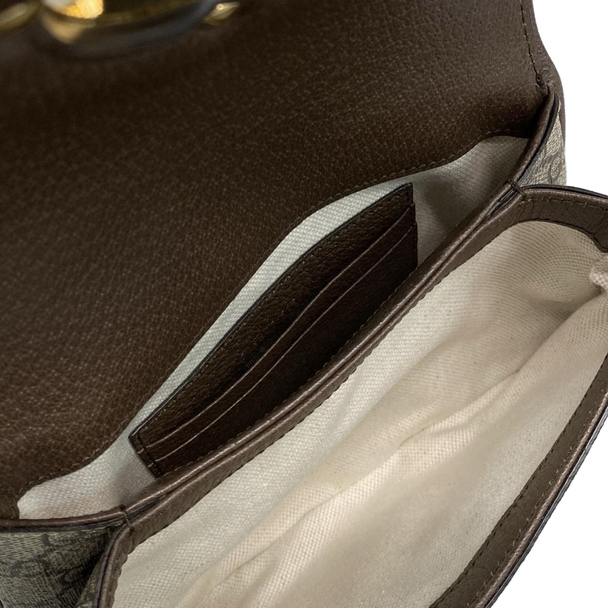 Gucci Waist Pouch Interlocking GG Plus Supreme Dark Brown Beige Leather — view 7