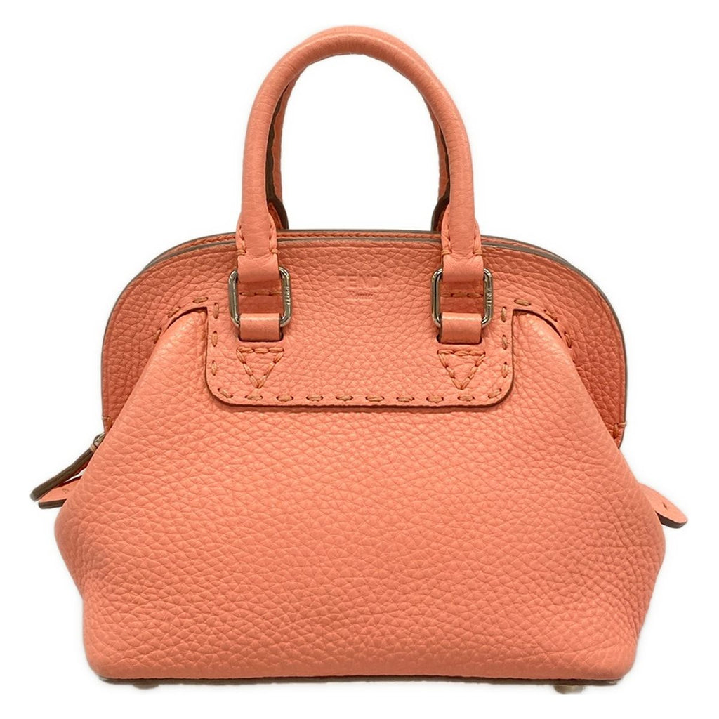 Fendi Handbag Mini Adeleselleria Pink Beige Leather