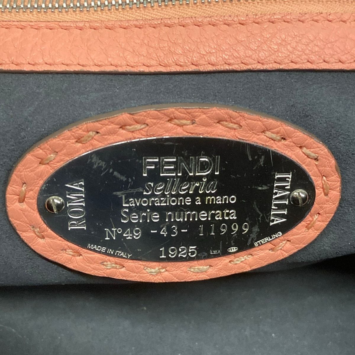 Fendi Handbag Mini Adeleselleria Pink Beige Leather — view 9