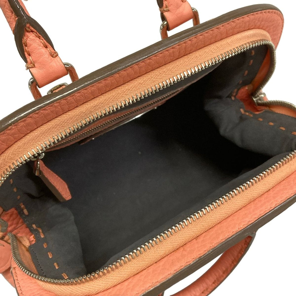 Fendi Handbag Mini Adeleselleria Pink Beige Leather — view 7