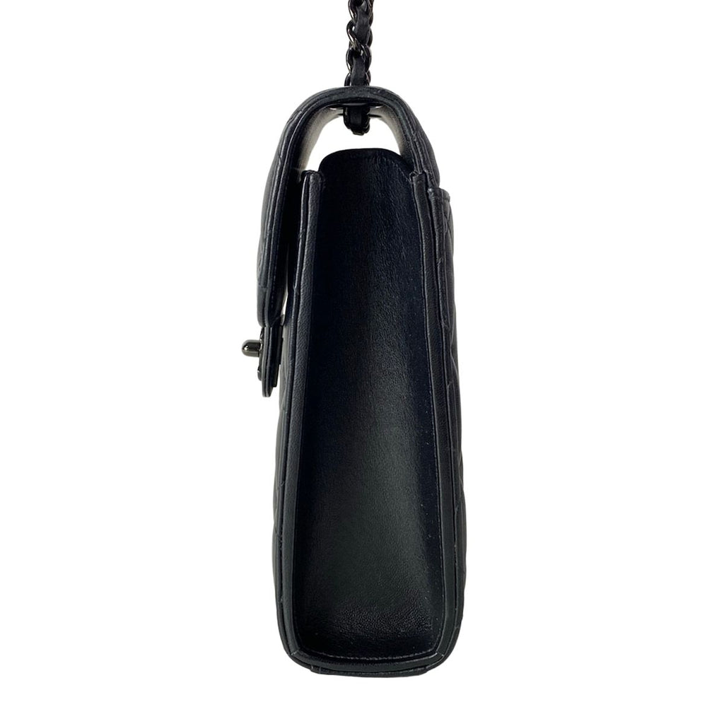 Chanel Shoulder Bag Quilted Black Smartphone Pochette Chain Lambskin — view 4