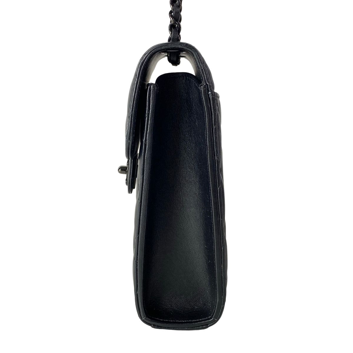 Chanel Shoulder Bag Quilted Black Smartphone Pochette Chain Lambskin — view 4