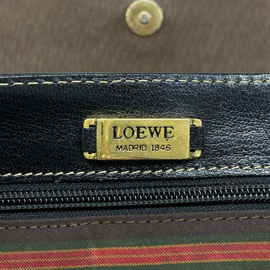 Loewe Handbag Velazquez Dark Brown Black Leather — view 9