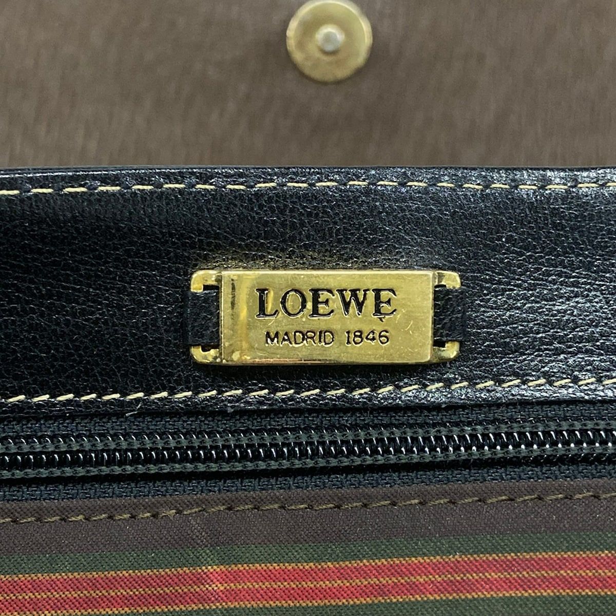 Loewe Handbag Velazquez Dark Brown Black Leather — view 9