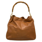 Gucci Tote Bamboo Dark Brown Leather