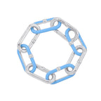 Bottega Veneta Bracelet Chain 925 Sterling Silver Light Blue Enamel
