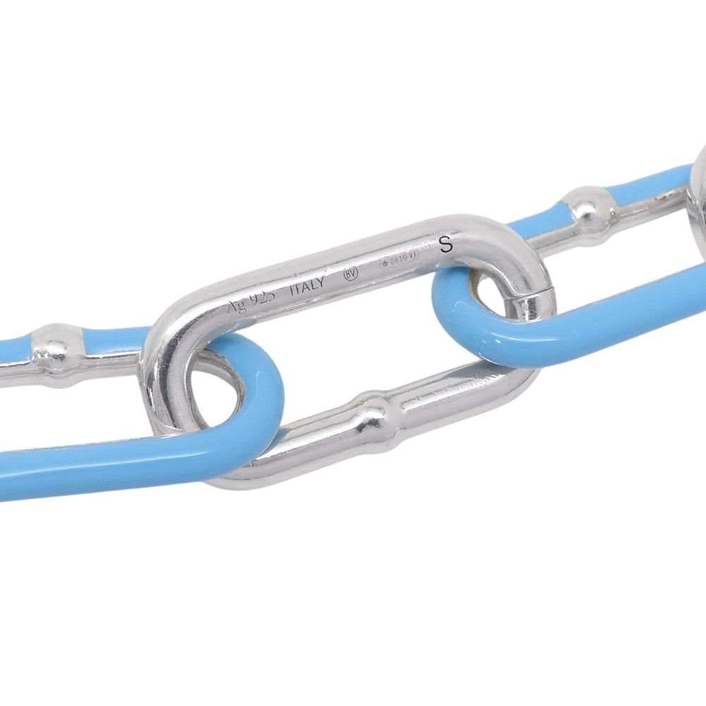Bottega Veneta Bracelet Chain 925 Sterling Silver Light Blue Enamel — view 9