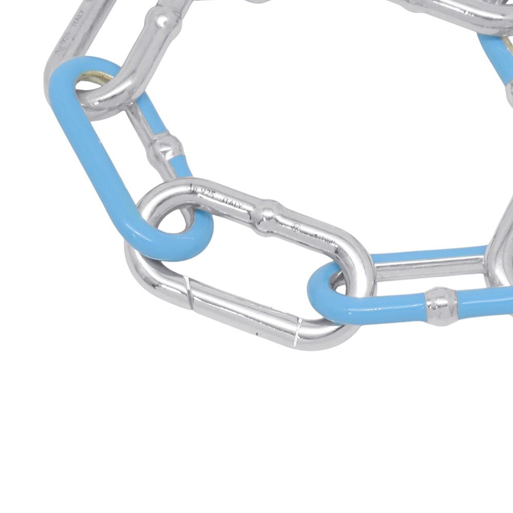 Bottega Veneta Bracelet Chain 925 Sterling Silver Light Blue Enamel — view 4