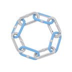 Bottega Veneta Bracelet Chain 925 Sterling Silver Light Blue Enamel