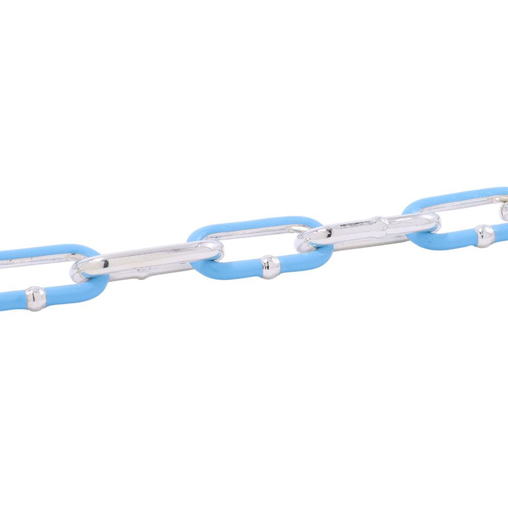 Bottega Veneta Necklace Chain Choker Silver Light Blue Enamel — view 2