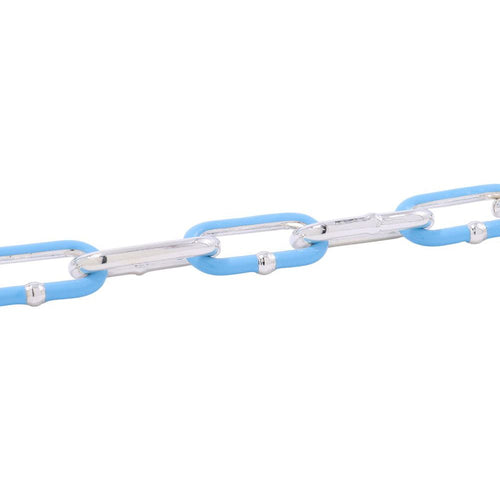 Bottega Veneta Necklace Chain Choker Silver Light Blue Enamel — view 2