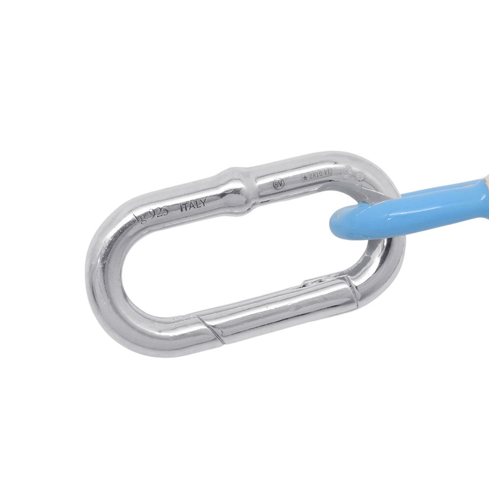 Bottega Veneta Necklace Chain Choker Silver Light Blue Enamel — view 8