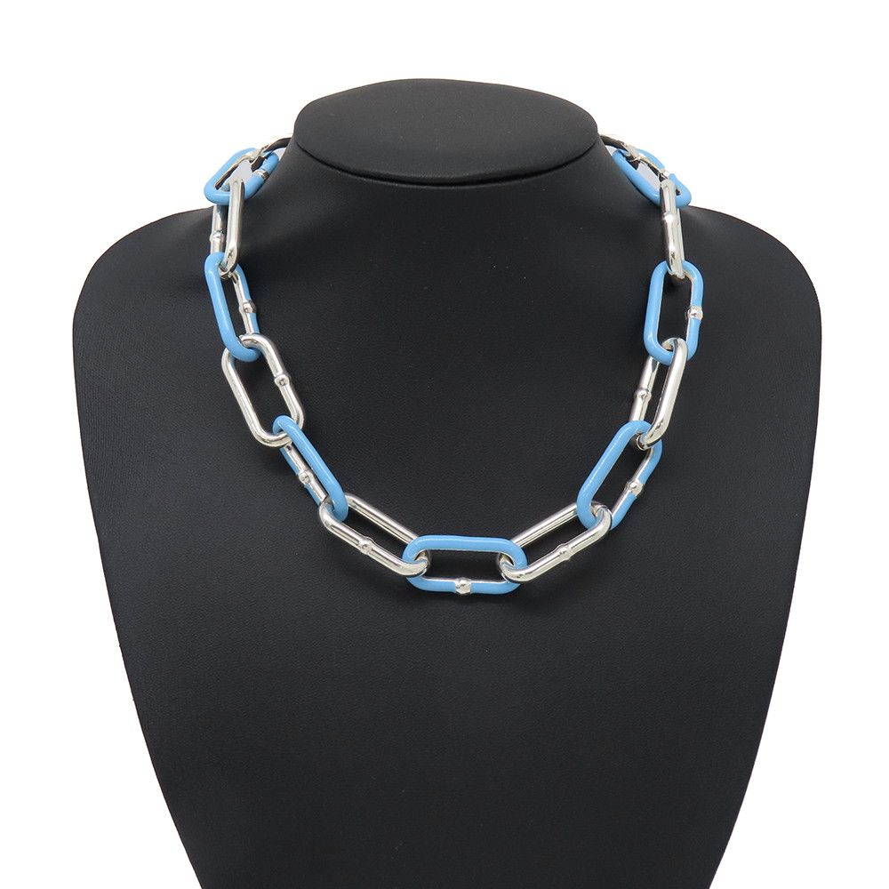 Bottega Veneta Necklace Chain Choker Silver Light Blue Enamel — view 3