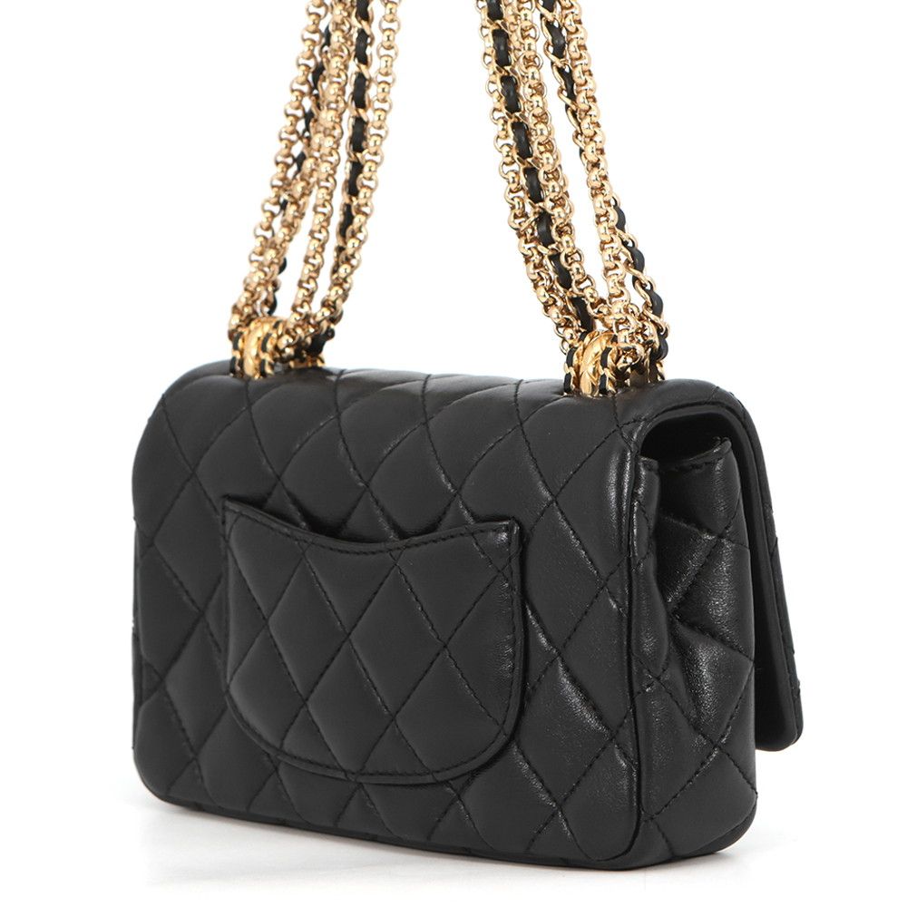 Chanel Chain Shoulder Bag Quilted CC Logo Mini Black — view 2