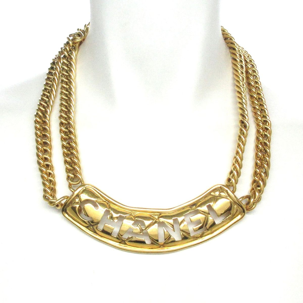 Chanel Choker Gold Double Chain Necklace — view 2