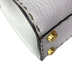Fendi Handbageria Selleria Peekaboo Iconic Small White Leather Handbag — view 8