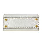 Fendi Handbageria Selleria Peekaboo Iconic Small White Leather Handbag — view 5