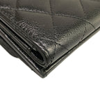 Chanel Trifold Wallet Small Flap Walletmatelasse Black Double Coco Clip Silver — view 7