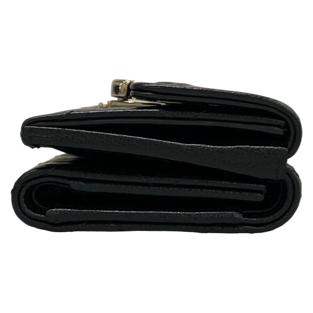 Chanel Trifold Wallet Small Flap Walletmatelasse Black Double Coco Clip Silver — view 8