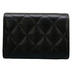 Chanel Trifold Wallet Small Flap Walletmatelasse Black Double Coco Clip Silver — view 2
