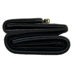 Chanel Trifold Wallet Small Flap Walletmatelasse Black Double Coco Clip Silver — view 9