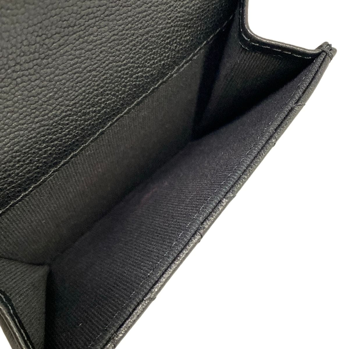 Chanel Trifold Wallet Small Flap Walletmatelasse Black Double Coco Clip Silver — view 4