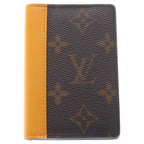 Louis Vuitton Monogram Macassar gunizer shu Card Case Brown Yellow