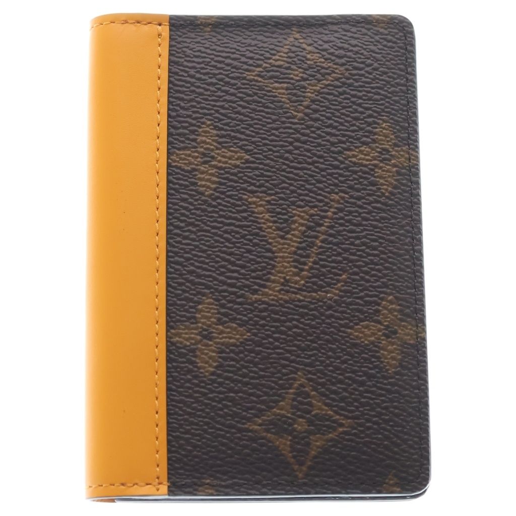 Louis Vuitton Monogram Macassar gunizer shu Card Case Brown Yellow
