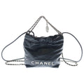 Chanel 22 Mini 2-Way Chain Purse Shoulder Bag Leather Black