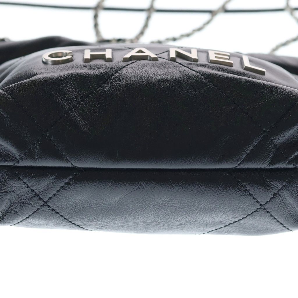 Chanel 22 Mini 2-Way Chain Purse Shoulder Bag Leather Black — view 4
