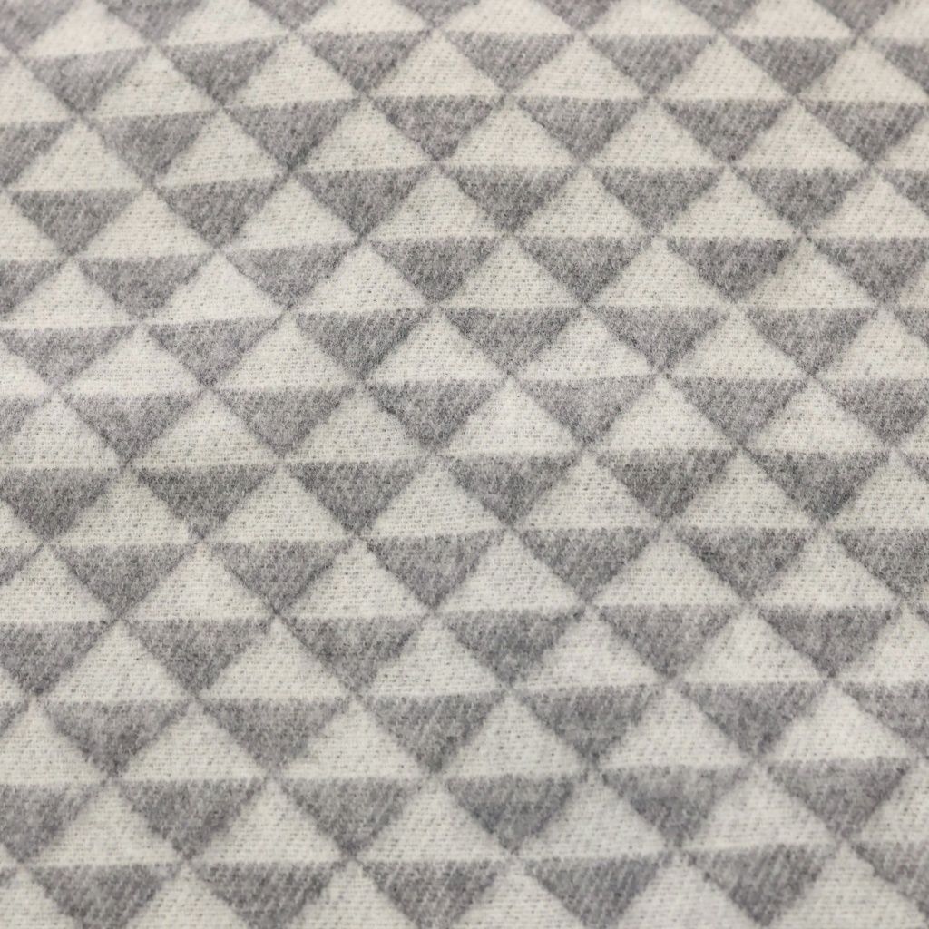 Prada Symbol Reversible Scarf Riba Sible Triangle Logo Shawl Gray — view 2