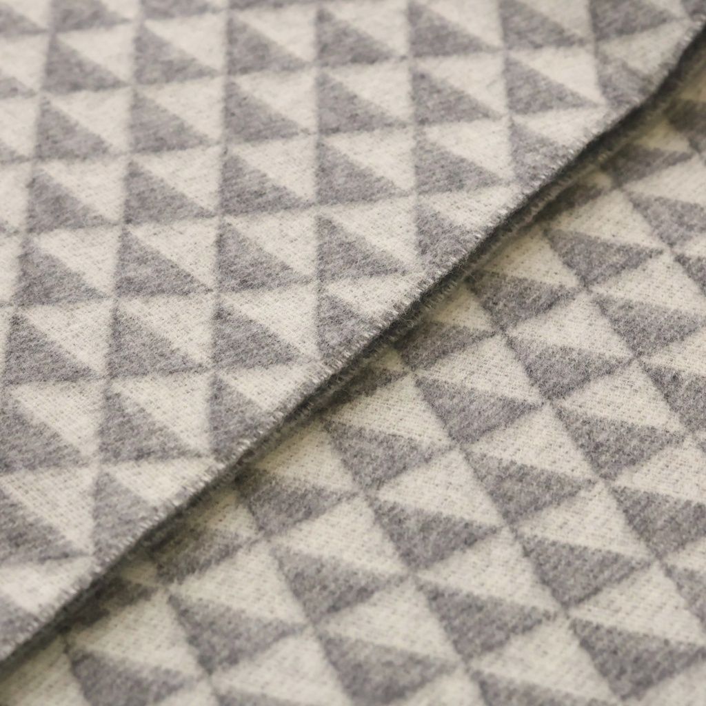 Prada Symbol Reversible Scarf Riba Sible Triangle Logo Shawl Gray — view 6