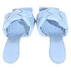 Bottega Veneta Mules Leather Sandals Lightblue — view 4