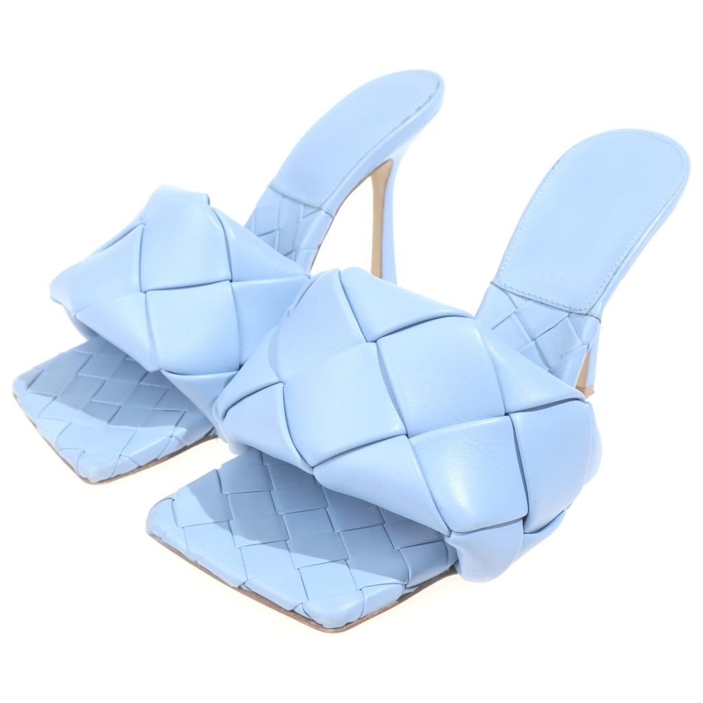 Bottega Veneta Mules Leather Sandals Lightblue — view 2