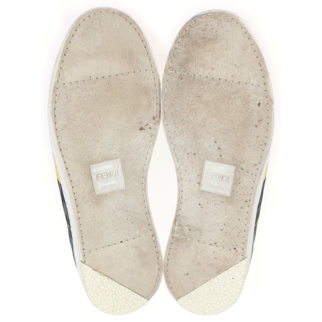 Fendi Zucca Pattern Leather Low Cut Sneakers Shu White — view 5
