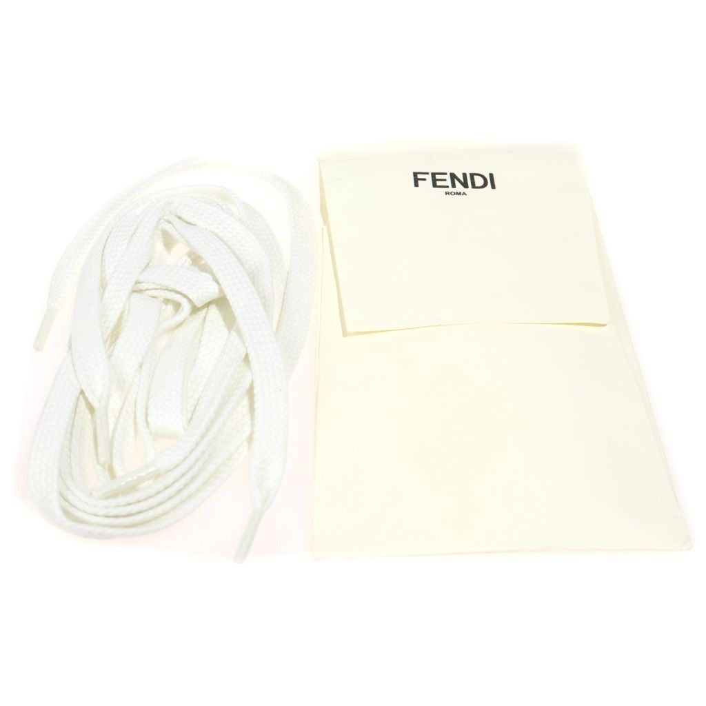 Fendi Zucca Pattern Leather Low Cut Sneakers Shu White — view 6