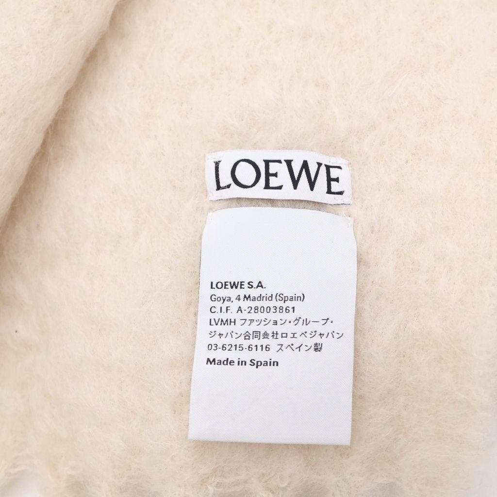Loewe Scarf Anagram Patch White Mohair — view 6