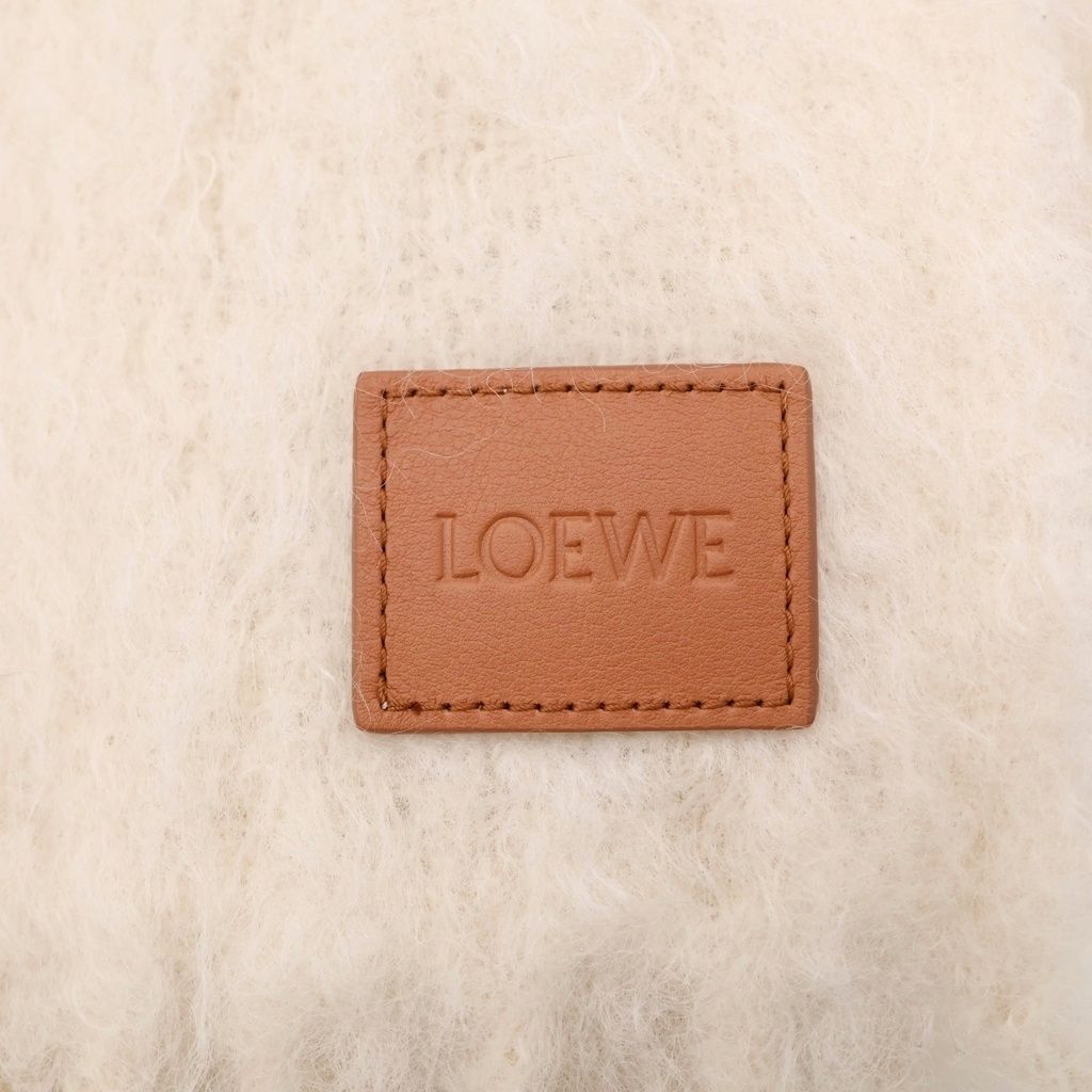 Loewe Scarf Anagram Patch White Mohair — view 5