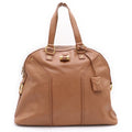 Saint Laurent Boston Bag Brown Leather Gold