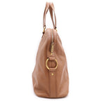 Saint Laurent Boston Bag Brown Leather Gold — view 3