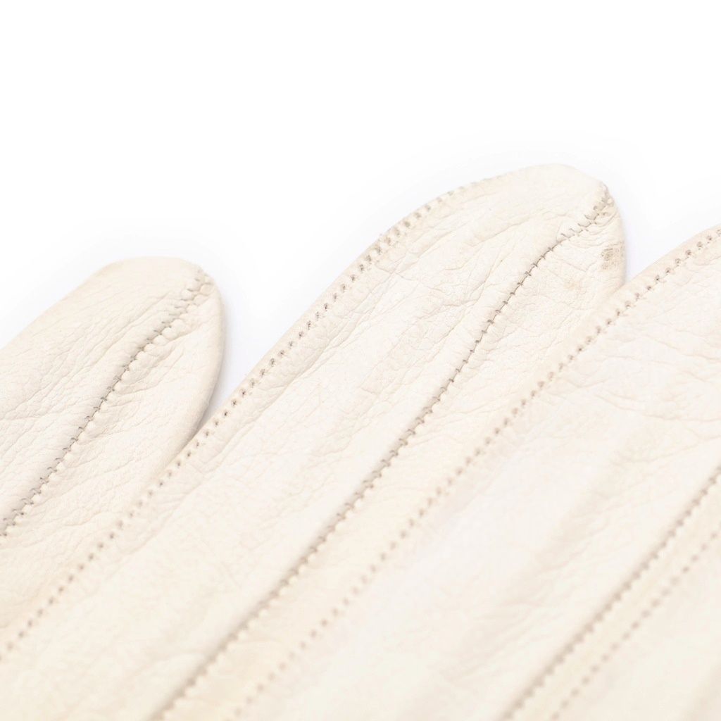 Hermes Vintage Leather Gloves White — view 6
