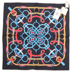 Hermes Carre 45 Yellow Silk Scarf Black — view 2